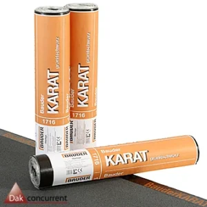 Bauderkarat.dakrol.bitumen rol.brandrol bitumen met leislag.dakrol.bitumen.dakbedekking.rol bitumen